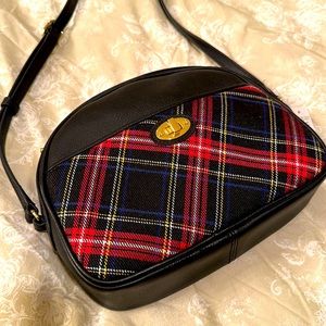Beautiful leather/tartan crossbody purse